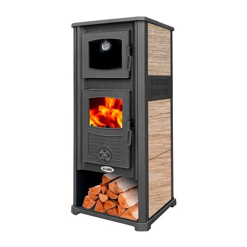 Stufa legna acciaio e - in,